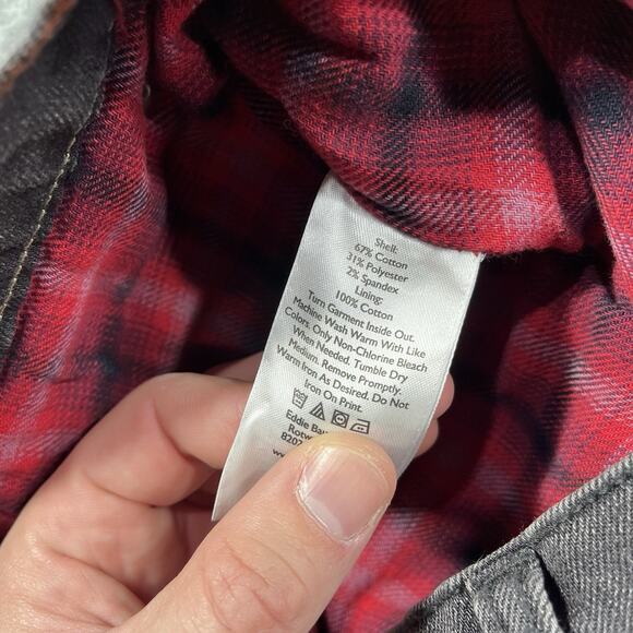 Eddie Bauer Jeans Womens T18 Black Flannel Lined Boyfriend Relaxed Stretch Denim - Picture 10 of 13